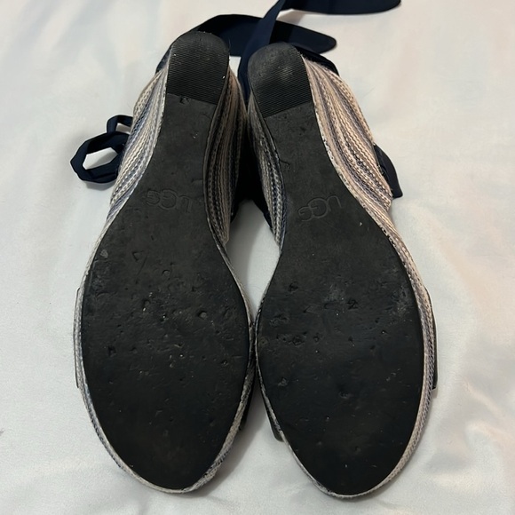 UGG Jules Ankle Wrap Platform Wedge Leather Sandals - Picture 10 of 10